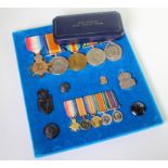 1915 Star Trio (1880 Pte H A Mann 18-London Regt, Defence Medal, QE2 Civil Defence LS Medal. Plus