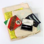German WW2 items recovered from an Air Field, inc a Nazi cigarette case which has been inscribed
