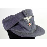 German Nazi M43 Luftwaffe Field Cap, marked inside 'RBNr.0/0390/0193' '59'.