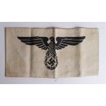 German Nazi cloth armband, with rubber stamp to reverse