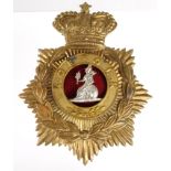 Badge: Norfolk Regiment 1881-1901 Cloth Helmet Plate Badge in gilding metal with white metal