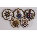 Sweetheart pin badge collection - all white enamelled style - Coldstream Guards, 5th London Rifle