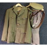 WW2 officers uniform to a Lieut in the General Service Corps with jacket britches hat and Sam