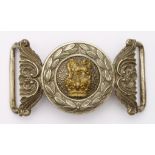 Victorian, British Army Officer's brass & silver plated waist belt clasp/buckle
