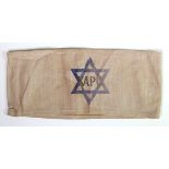 Jewish WW2 ghetto arm band some age wear and staining.