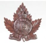 Badge Canadian 19th Lincoln regiment maker marked.