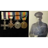 Military Cross group mounted as worn - MC unnamed as issued, 1914 Star with later slide on Aug-Nov