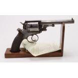 Revolver, an extremely rare Adams MkIII Zulu War .450 Cal Service Revolver. Frame marked "WD"
