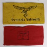 German Luftwaffe Flak helpers armbands.