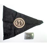 German SS pennant and SS belt buckle.