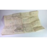 WW1 trench map St Quentin trenches corrected 3-2-18 cotton backed in good condition.