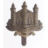 Cap badge, The Cambridgeshire Regt, South Africa 1900-02 scroll. Slider maker marked J R Gaunt