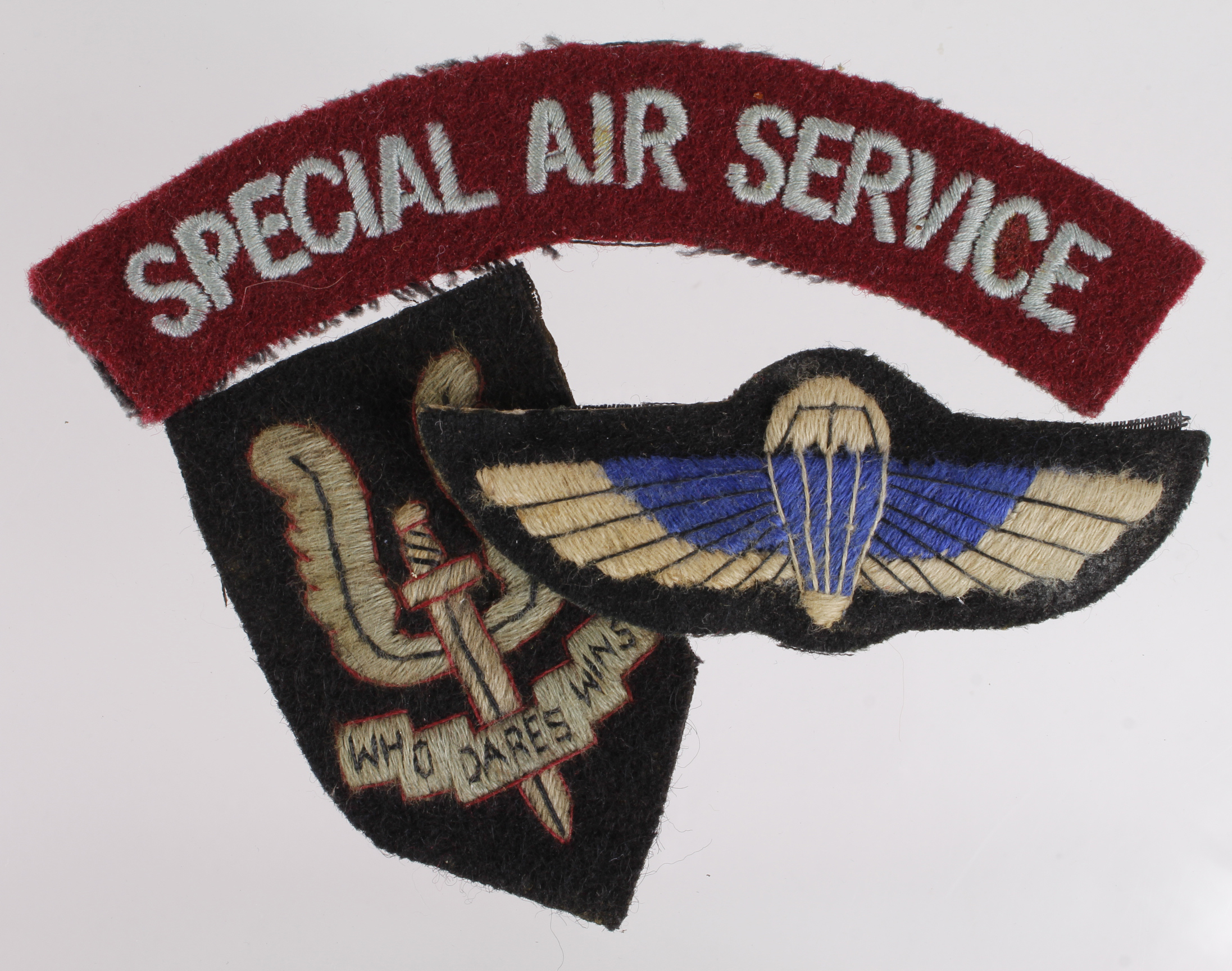 Cloth Badges: Special Air Service Group - S.A.S. Other Rank’s Beret Badge, S.A.S. Parachute &