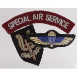 Cloth Badges: Special Air Service Group - S.A.S. Other Rank’s Beret Badge, S.A.S. Parachute &