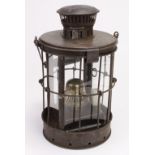 WW1, 1917 dated Trench Lantern. Appears complete, but glass damaged. Sold As Seen. (Buyer collects)