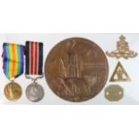 Military Medal GV (46665 Gnr W H Reynolds 34/By RFA), Victory Medal (46665 A-Bmbr W H Reynolds