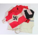 German 1940 dated NSDAP small party flag with square Hitler youth pennant & Kriegsmarine ships