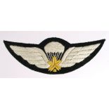 Cloth Badge: Canadian Parachute Battalion WW2 British made embroidered felt wings badge in excellent