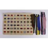 Medal Ribbon Lengths (8) original + an early Period Ribbon Display Card