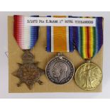 1914 Star Trio to 3-2673 Pte E McCabe R.Highlanders. Entitled to Silver War Badge for Wounds. (3)