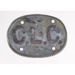 Badge a WW1 CLC Chinese Labour Corps pressed Cap badge, with sew on holes