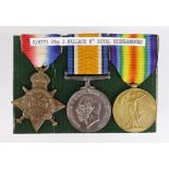 1915 Star Trio to S-6771 Pte J Wallace R.Highlanders. Served with 8th Bn. BWM engraved. Sold as