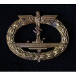 German U Boat submarine badge, Frank & Reif stamped
