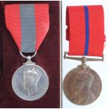 Metropolitan Police 1902 Coronation Medal (P.C. H Foster Y.Div.). Plus an Imperial Service Medal GVI