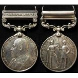 India Medal 1896 EDVII with clasp Waziristan 1901-2, named (Lieut E E S Bennett, 11th Rajputs). With