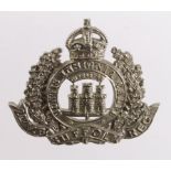Suffolk Regiment O/R's Cap badge KC w/m, 3 Towers, 2nd VB