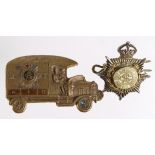 Army Service Corps Motor Transport sweetheart badge in the shape of a Van (pin hook missing), plus