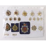 Cap badges / collars / titles, all RCT. (20 items)