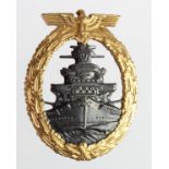 German WW2 High Seas Fleet War badge maker marked.