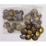 Buttons (approx 39) various examples-( quite a few military), includes 4 x 4th / 7th Dragoon Guards,