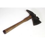 German axe in leather in leather cradle possibly WW2 Army Pioneer.
