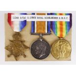 1915 Star Trio to 11349 L.Cpl A Lynch R.Highlanders. (3)