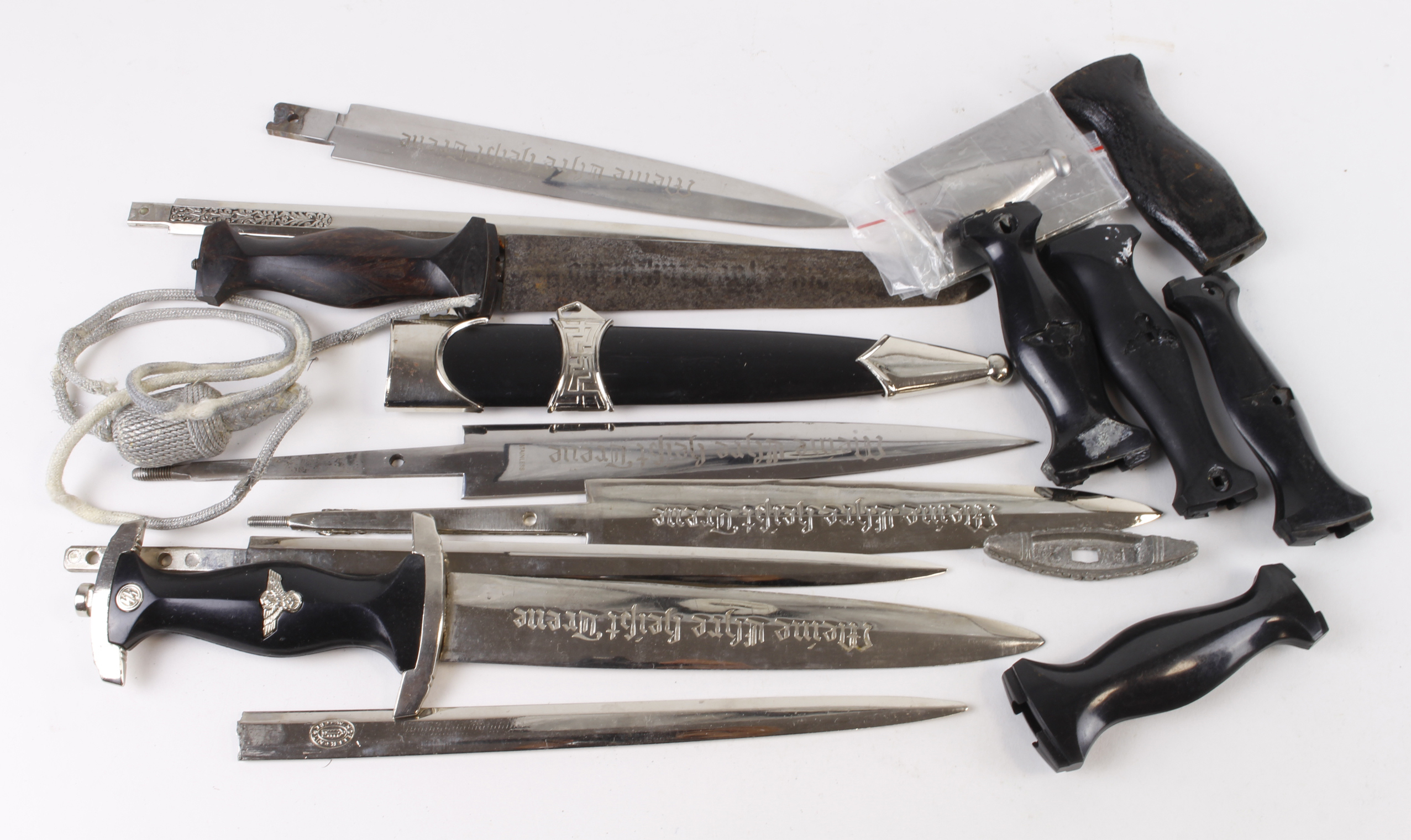 German dagger parts, mostly copy, some useful parts, condition varies.