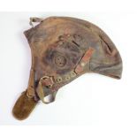 RAF WW2 early pattern C type flying helmet the leather is in sound condition rubber cones missing.