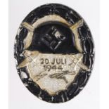 German Hitler Bomb Plot wound badge, black grade, likely post war, but worth viewing as a quality