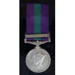 GSM GVI with Palestine clasp (5949097 Pte W F Lee Bedfs & Herts R). Served with 1st Bn.