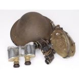 Militaria inc two pairs of German binoculars, one marked 'cag' 'Dienstglas 6x30 141555'. German