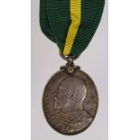 Territorial Force Efficiency Medal EDVII named (64 L.Cpl J D Thomson 7/Rl Hdrs). Entitled to the