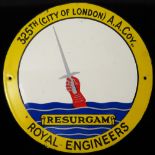 Enamelled Plaque '325th (City of London) A.A.Coy, Royal Engineers'. (9 inches wide)