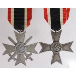 German War Merit Crosses with and without Swords