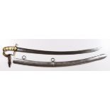 Sword - a short "Yeomanry" ? type Cavalry Officers Sword. Blade 29" with hatchet point. George III