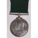 Volunteer Force LS Medal EDVII, impressed (3249 Cpl D Christie, 2/V.B.RL.Hrs).