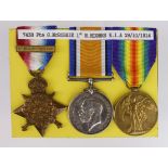 1914 Star (with later slide on clasp) BWM & Victory Medal to 7438 Pte G McRobbie R.Highlanders.