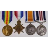 Military Medal GV group - MM (47345 Cpl S Downer RE), 1915 Star Trio (47345 L.Cpl S Downer RE). MM