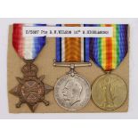 1915 Star Trio to S-5687 Pte A Wilson R.Highlanders. Served with 10th Bn. (3)