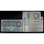 Bank of England (9), a collection of 1 Pound notes in 4 consecutive pairs and one single, Beale